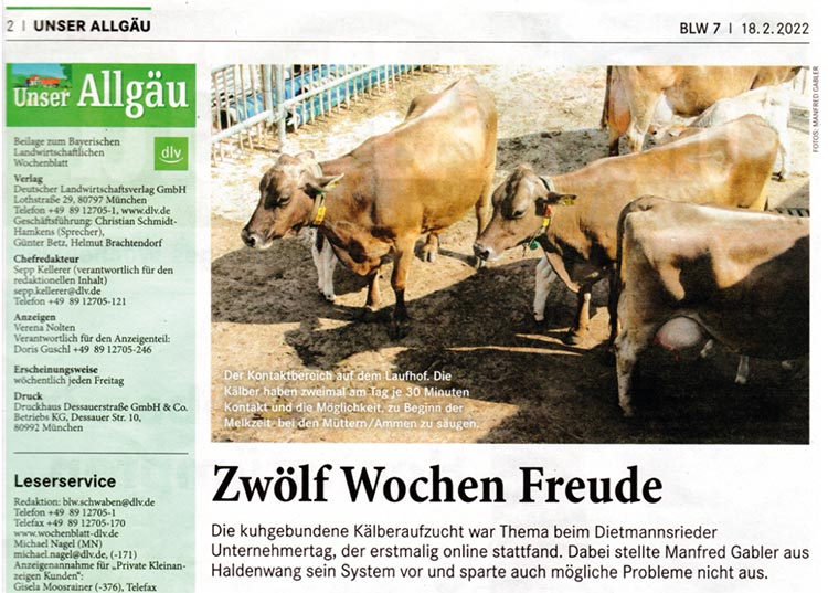 Allgäuer Bauernblatt 02/2022 - Zwölf Wochen Freude